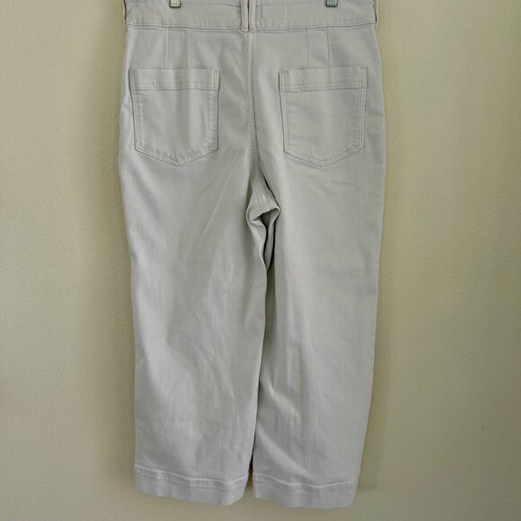 Anthropologie Pilcro Wide Leg Pants Women's White Denim Patch Panel High Rise 32 - Picture 2 of 10
